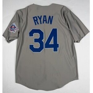 Mitchell & Ness Cooperstown Nolan Ryan 34 Texas Rangers Grey Road Jersey Sz 52